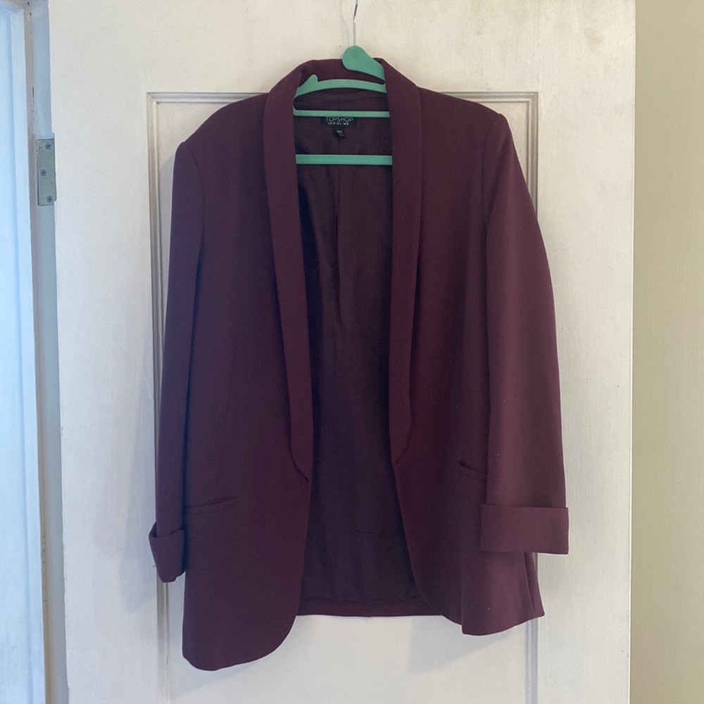 Oversized open front casual blazer